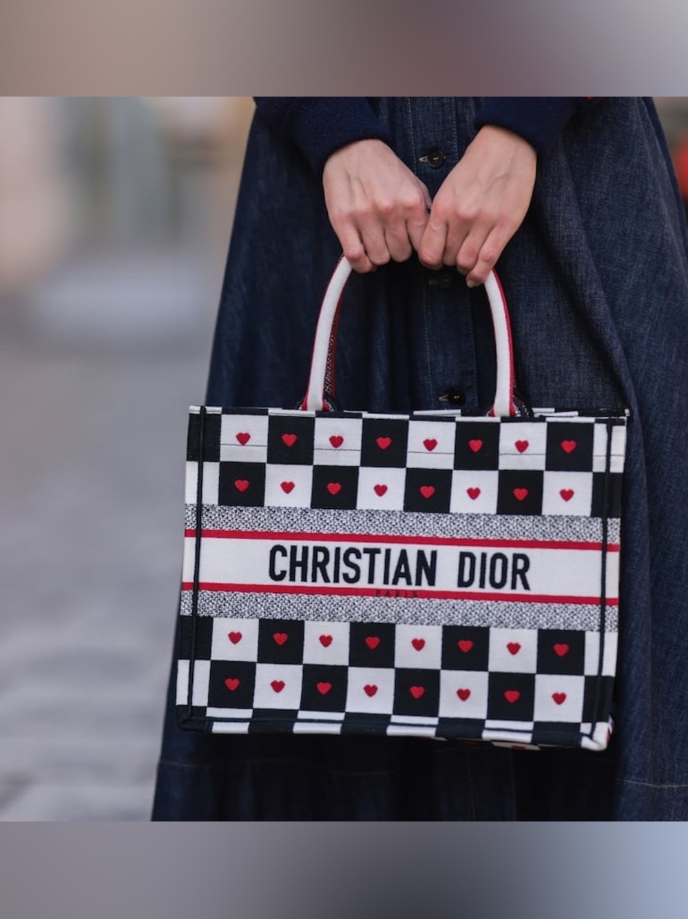 Rare Christian Dioramour Book Tote Checkered with Hearts
